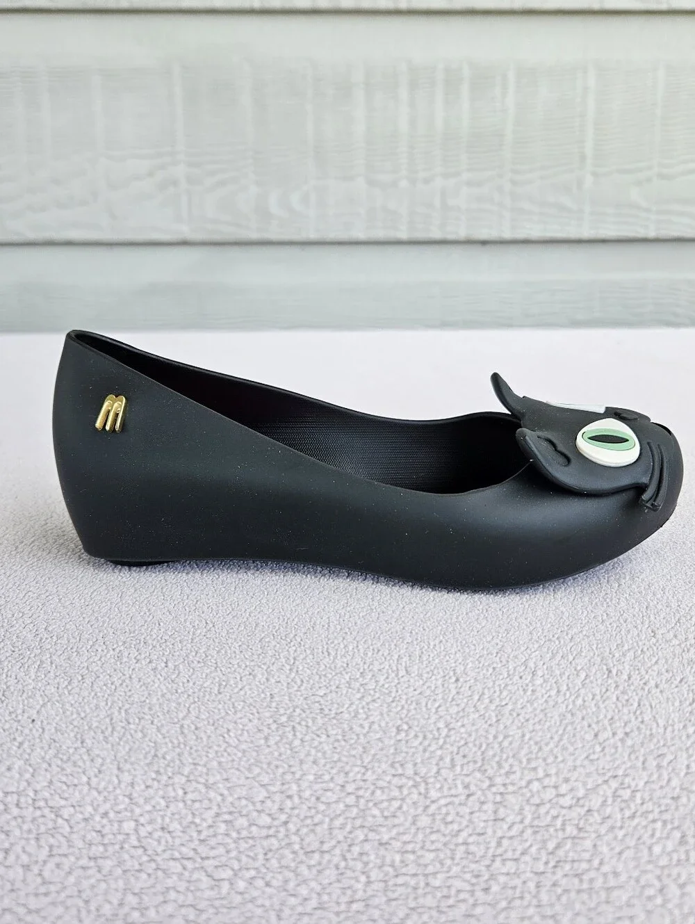 Mel Dreamed by Mini Melissa Ultragirl Black Cat Halloween Slip-On Flats SZ 11